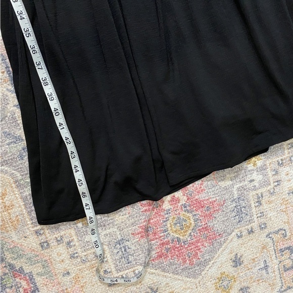 Zara Small Black Smocked Waist Long Sleeve Collared Midi Dress - Picture 11 of 11